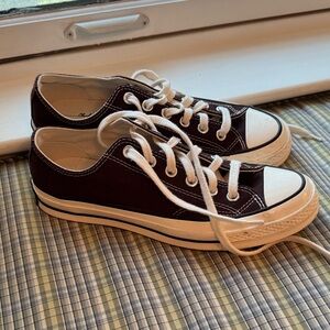 Converse Chocolate Brown Sneakers with Cream Laces